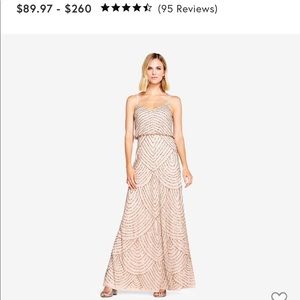 Adrianna Papell bridesmaid dress (taupe/pink)